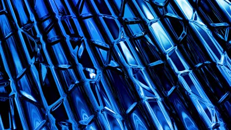 looped abstract liquid background with wavy sparkling pattern on shiny glossy surface. viscous blue fluid like surface of foil or brilliant glass. beautiful creative festive backdrop. simple bright bg