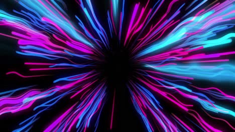 animación del túnel de rastros de luz brillante de la transferencia de datos