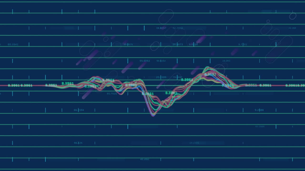 보라색 빛 트레일을 통해 데이터 처리의 애니메이션