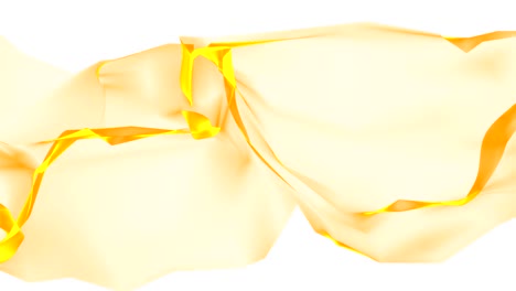 digital polygon soft silk ribbon gentle waving yellow abstract background - new dynamic technology art motion colorful video footage