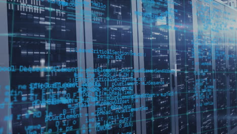 digital animation of data flow in servers illustrates global internet network concept.