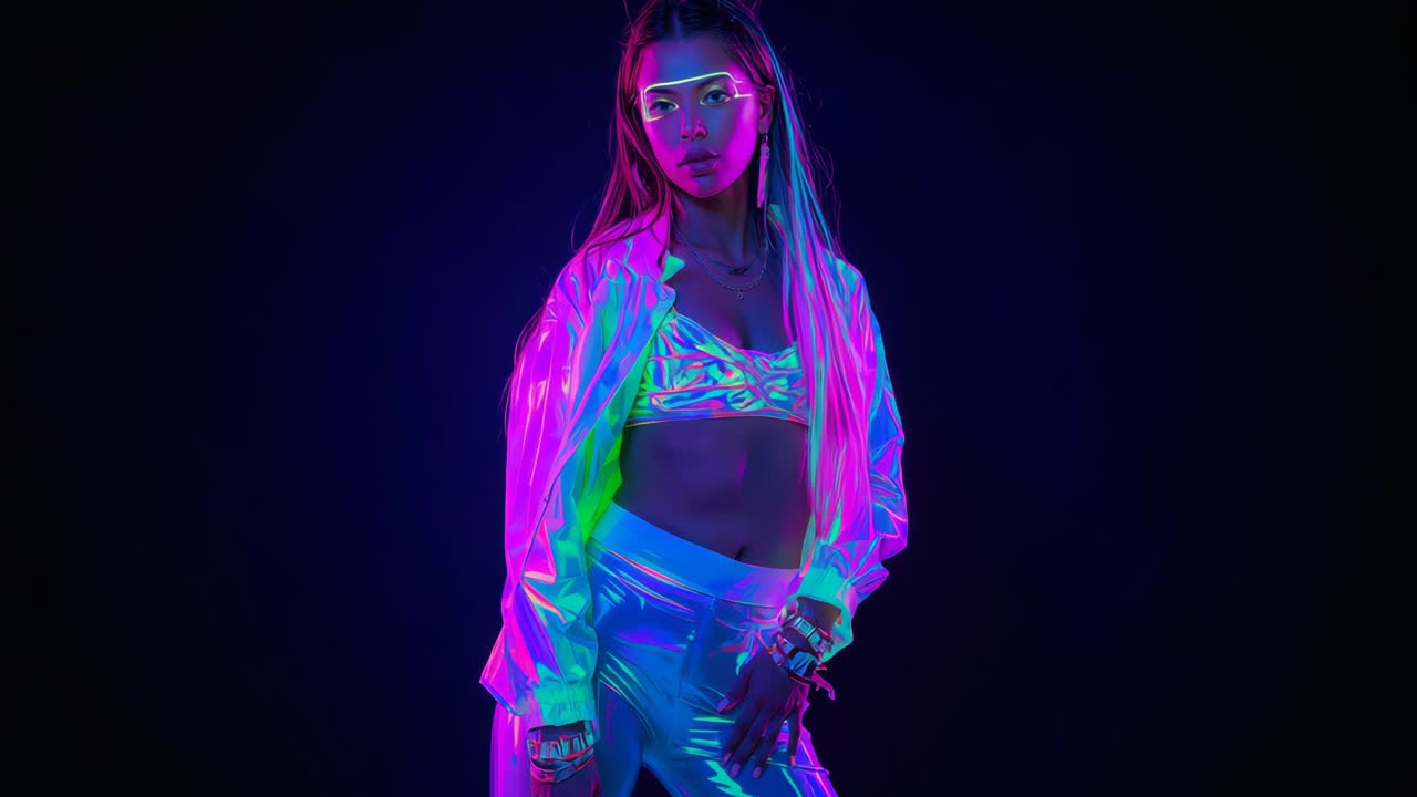 Futuristic Neon Fashion Portrait
