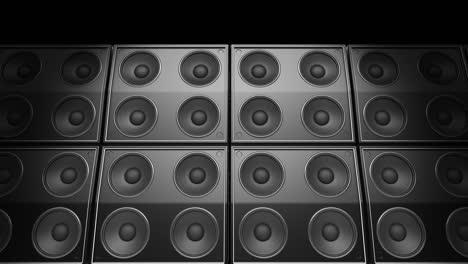 modern speakers playing music stacked in an endless wall pattern loop.