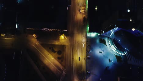 city at night - aerial view