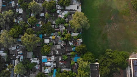 aerial flyover nagar slum in chennai,india