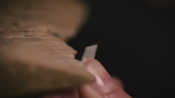 A person uses a file to smooth metal and wood