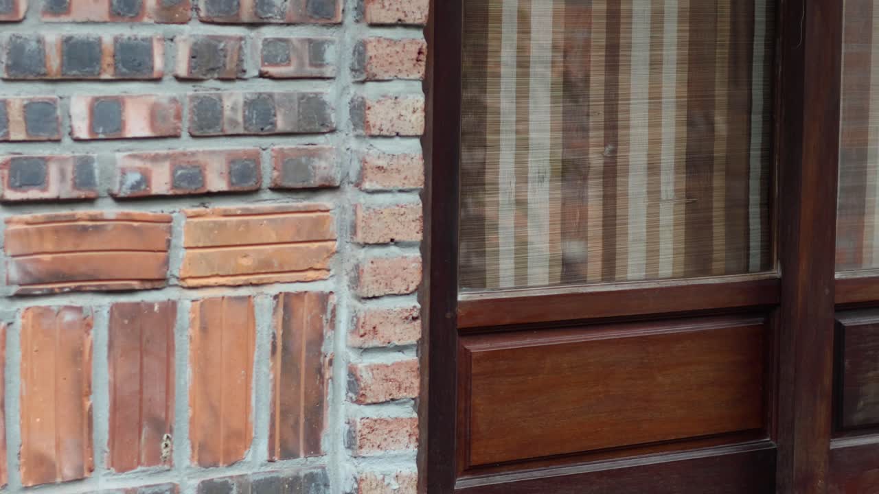 창문이 서서히 열려 밖의 식물들을 보여줍니다.