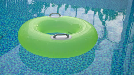 swim ring in blue swimming pool