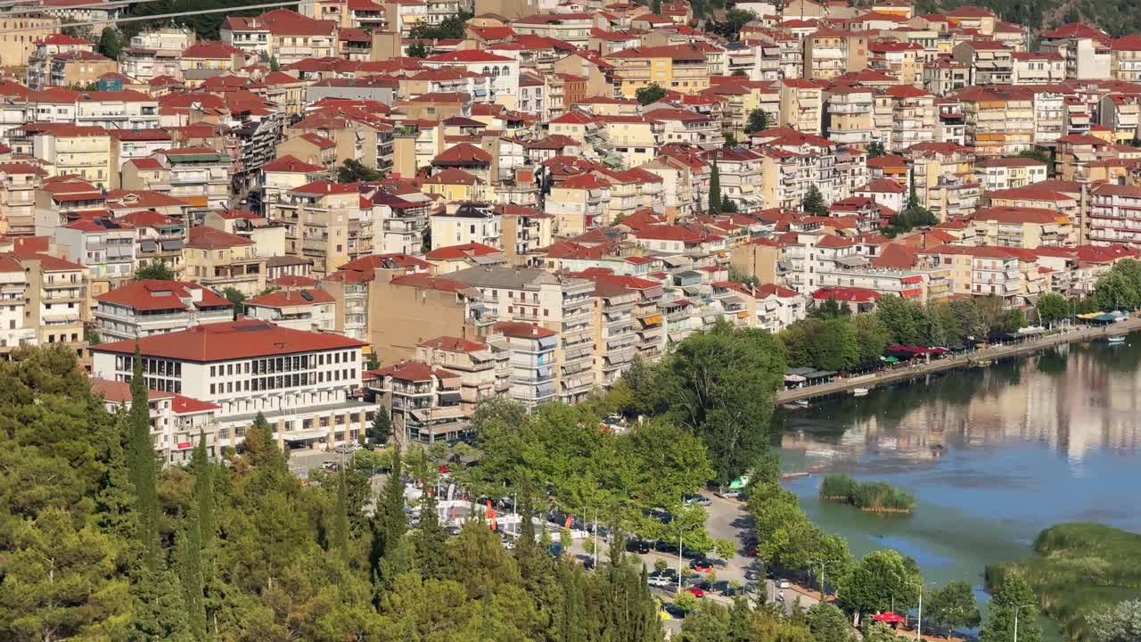 Kastoria Greece city Orestiada lake West Macedonia houses viewpoint landscape