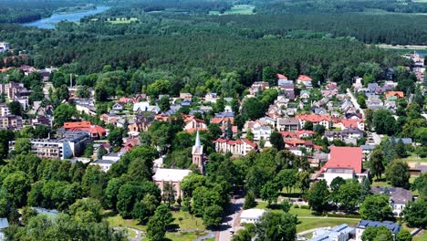green woodland and birstonas township, aerial view