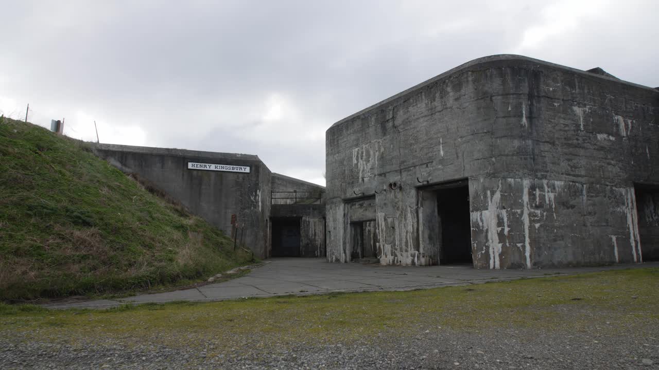 Shot pushing in towards Fort Casey's abandoned bunkers on Whidbey Island.