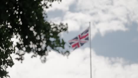Bandera-Del-Reino-Unido-Ondeando-En-Una-Impresionante-Escena-En-Cámara-Lenta