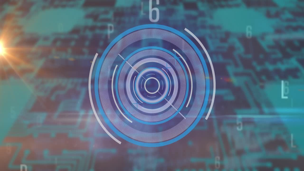 animación del escaneo del alcance con letras y números que cambian