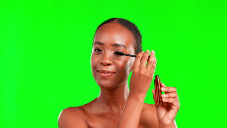 Makeup,-face-and-black-woman-with-mascara