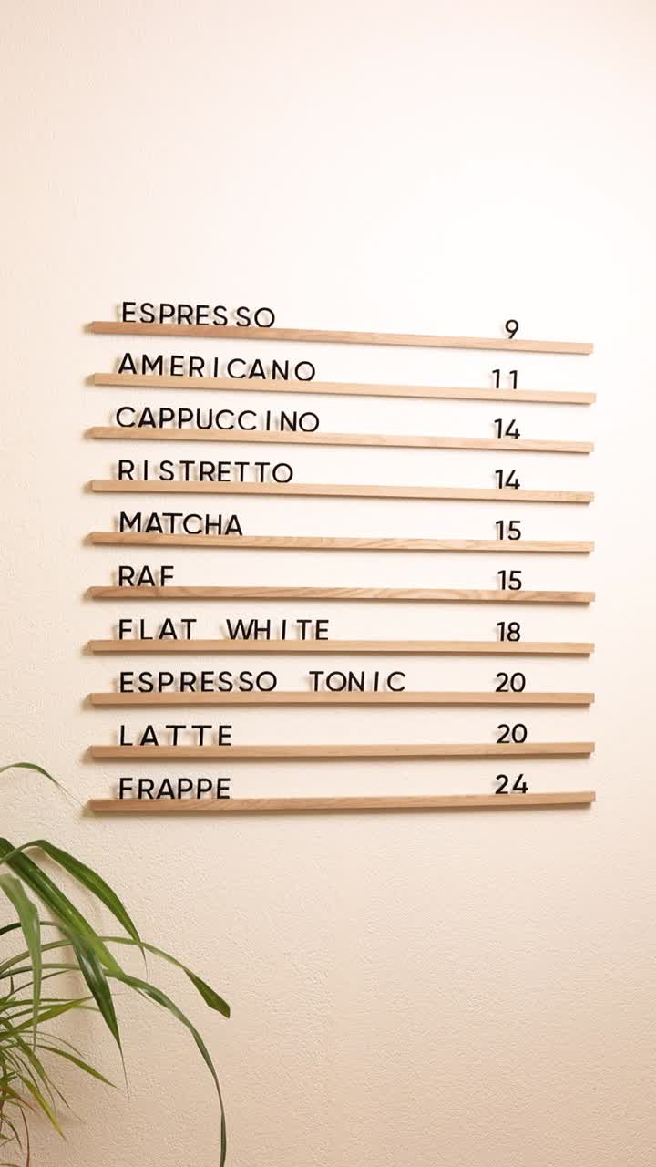 Coffee Menu Board