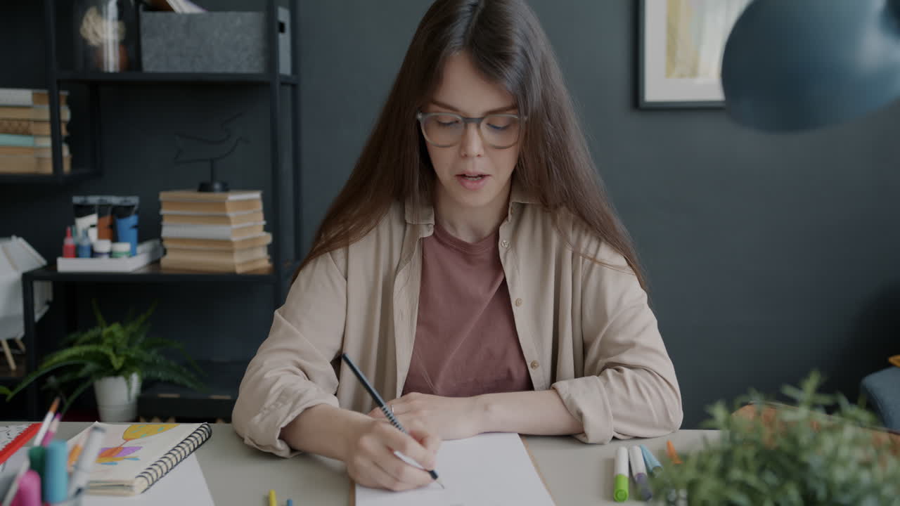 Woman giving a virtual art class