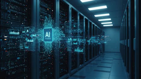 exploring the future of technology: the rise of artificial intelligence in advanced data centers with dynamic data processing visualizations