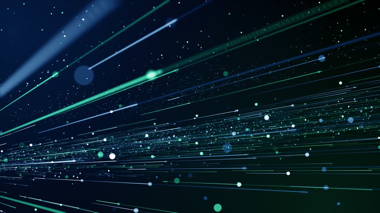 partículas azul verde evento juego tráiler títulos escenario de concierto cinematográfico bucle de fondo