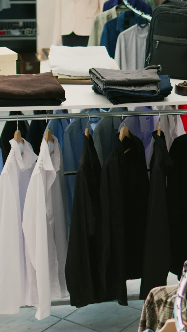 Vertical video: Fashion department store in shopping center mall