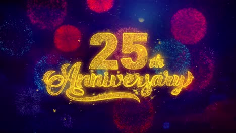 25th anniversary celebration with fireworks