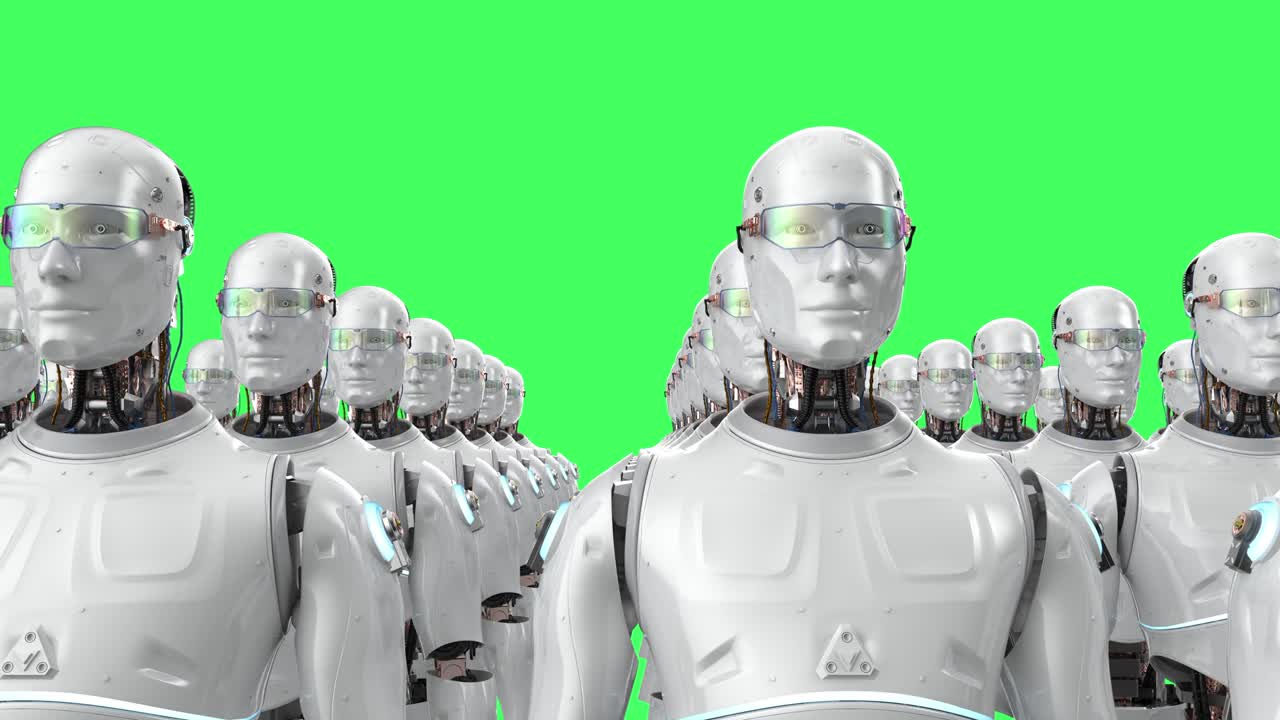 assemblaggio di robot o gruppo di cyborg in fabbrica