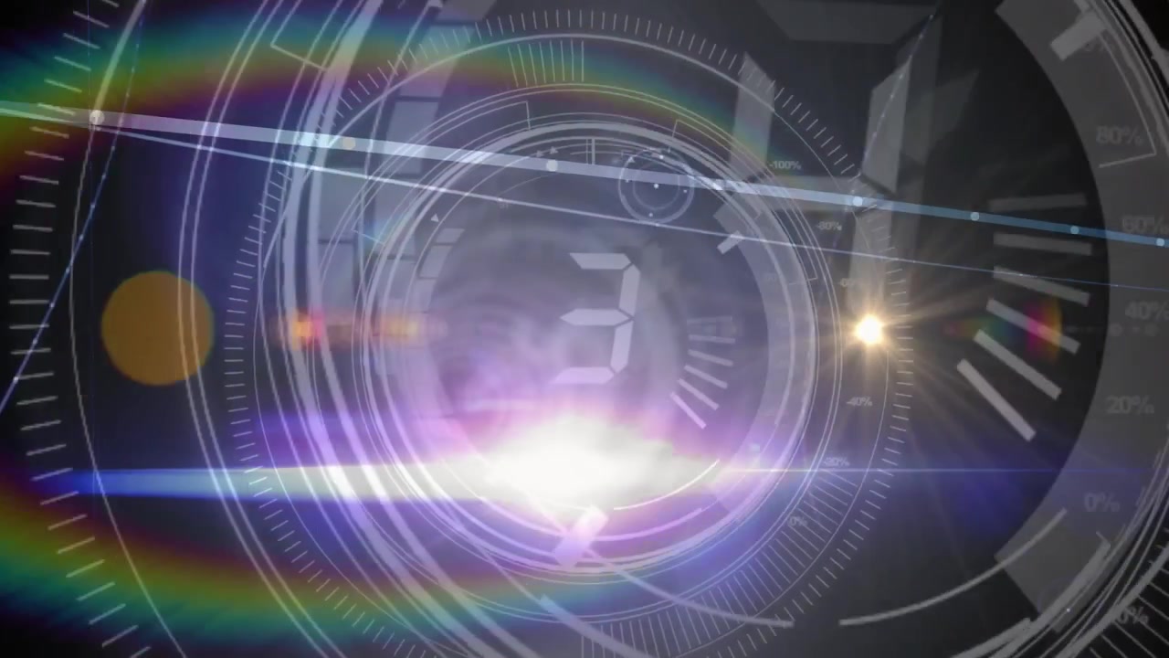 Animation eines Netzwerks von Verbindungen über einem Countdown