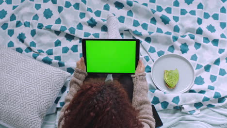 green screen mockup, tablet video call