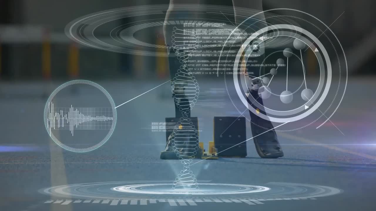 의족을 가진 장애인 운동선수와 함께 데이터 처리가