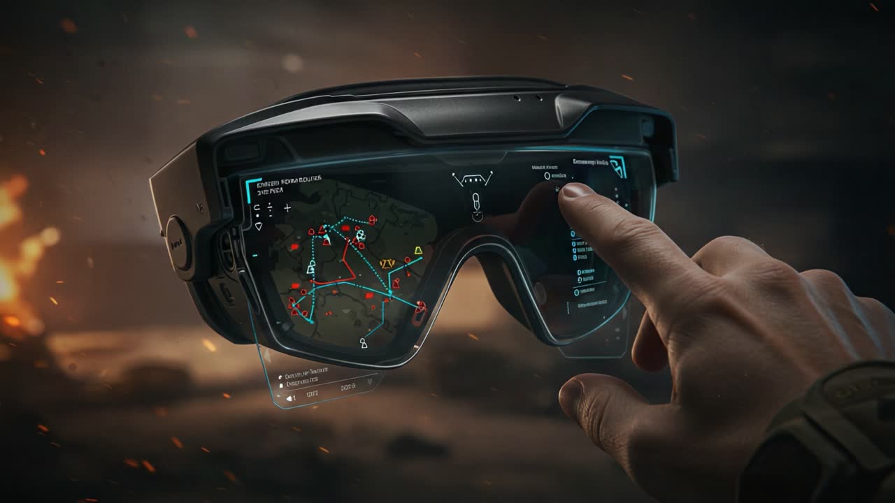 Advanced Augmented Reality Goggles Displaying Tactical Map with User Interaction in a Battlefield Simulation Environment