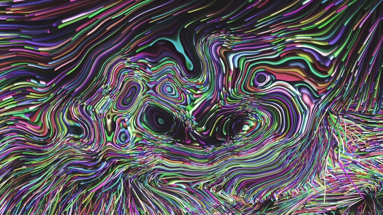 Animazione digitale di uno sfondo con effetto texture di liquido metallico fluido e colorato