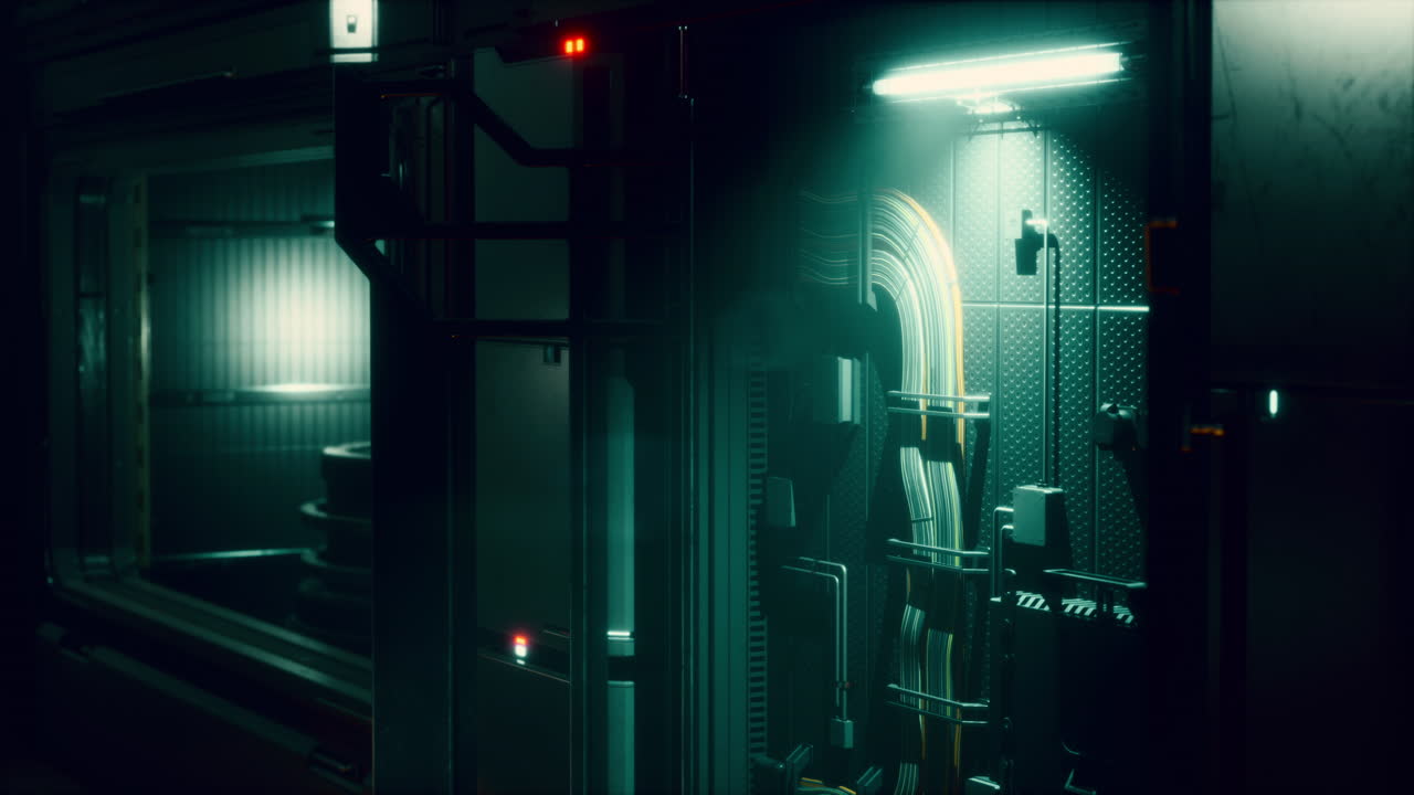 canales metálicos de ciencia ficción en naves espaciales