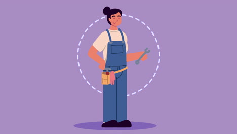 mujer mecánica profesional animación de personajes