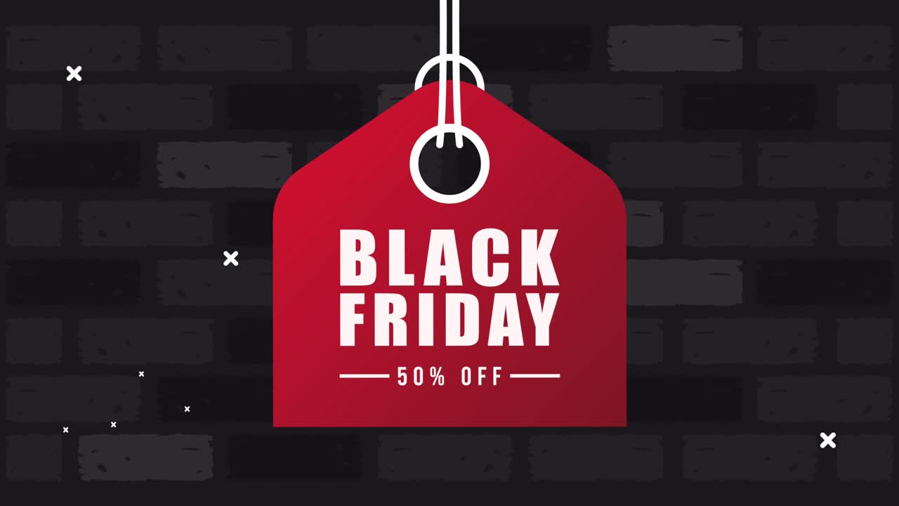 lettere del venerdì nero in tag con animazione a parete