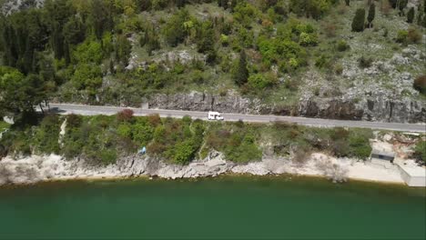 Pavlova-strana-viewpoint-to-river-bent-and-mountains,-skadar-lake,-Montenegro