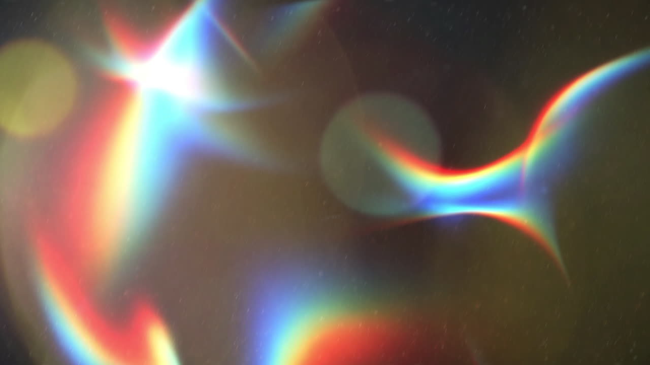 Sfondo Dinamico con Effetti di Luce Prismatici e Bagliori dell'Obiettivo