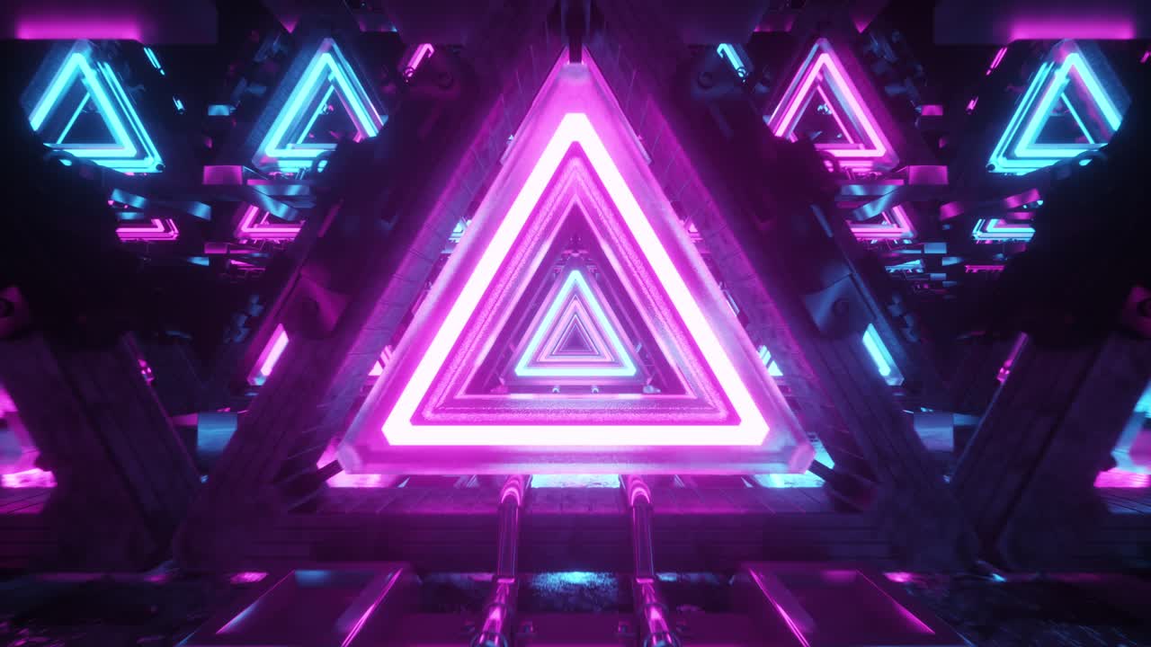túnel de triángulo de neón