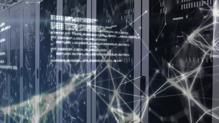 Data processing and white web connections over room of screens