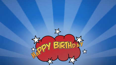 feliz cumpleaños escrito en la burbuja del discurso