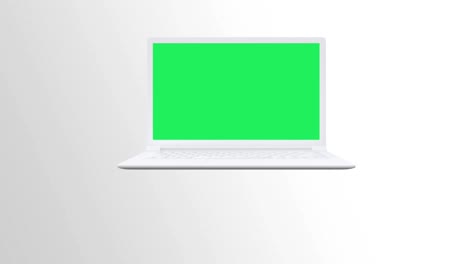 portátil realista con texto sencillo y pantalla verde.