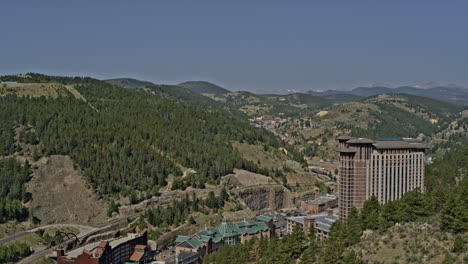 black hawk colorado aerial v1 casino buildings and mountains in the famous municipality at daytime - shot on dji inspire 2, x7, 6k - august 2020