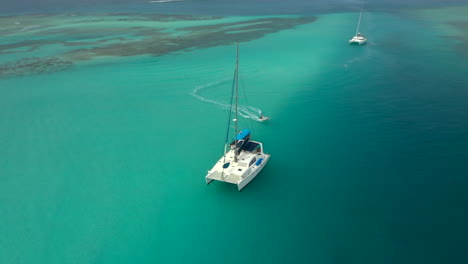 aerial: drone panama san blas islands catamaran