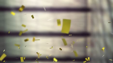 animation von fallenden konfetti auf grauem hintergrund