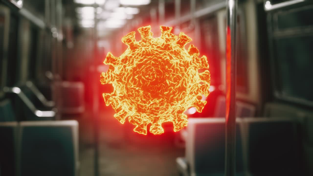 지하철 차량에서 코로나바이러스 코로나19 전염병