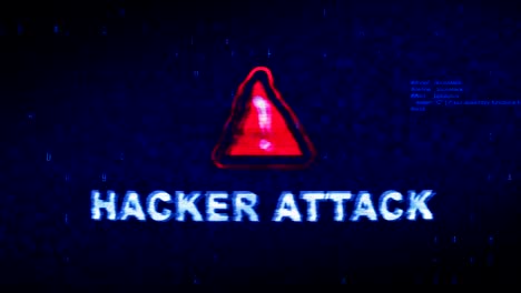 hacker attack text digital noise twitch glitch distortion effect error loop animation.