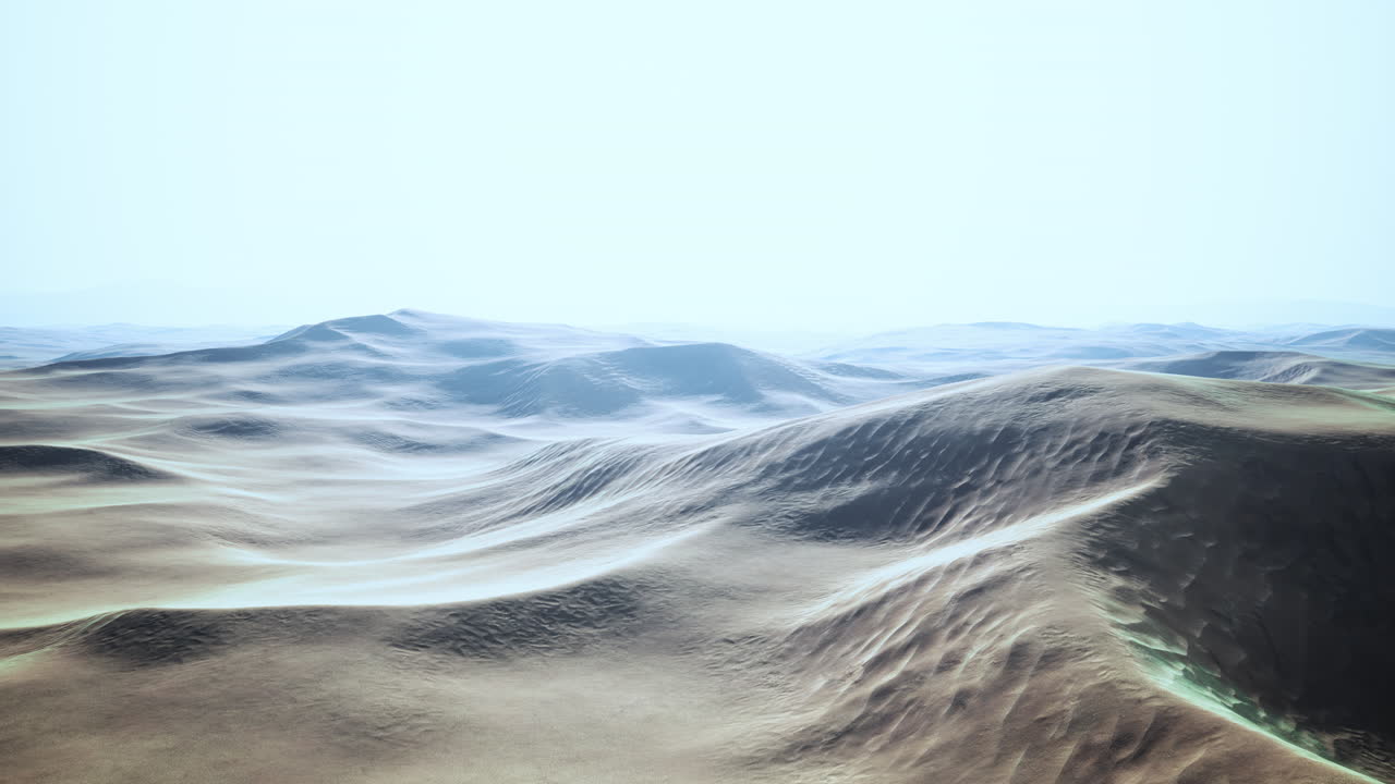 아부다비의 아름다운 사막에서 일몰의 빛