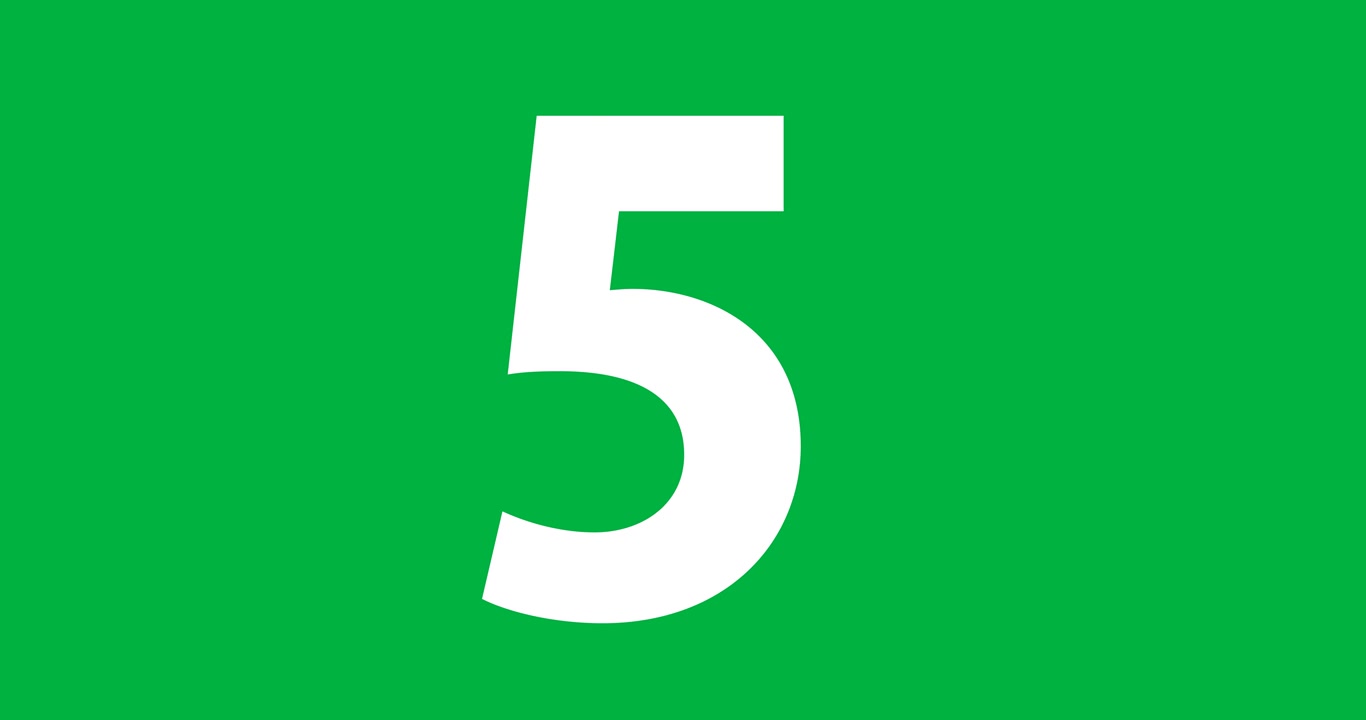 Counting down bold numerals 10 to 1 appearing on dark transparent canvas, sans-serif display