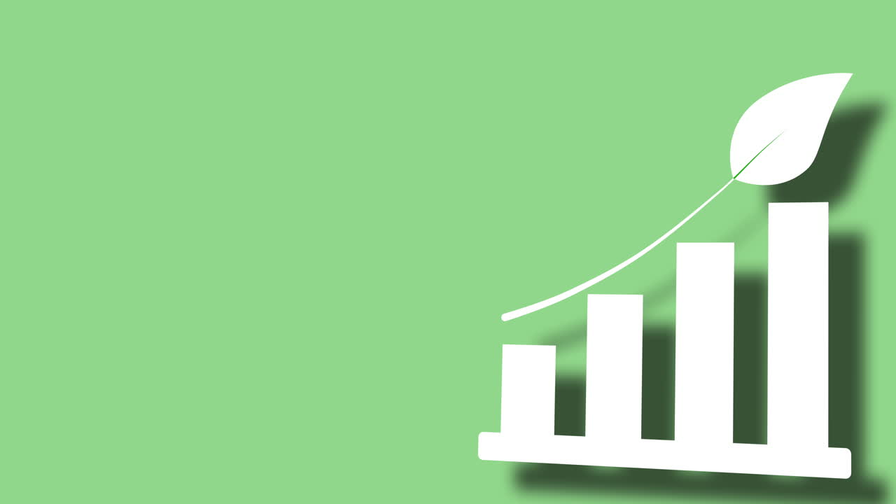 Grafico di crescita verde: Successo aziendale sostenibile