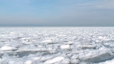 Drone-footage-at-the-lake-Balaton-in-Hungary-in-winter