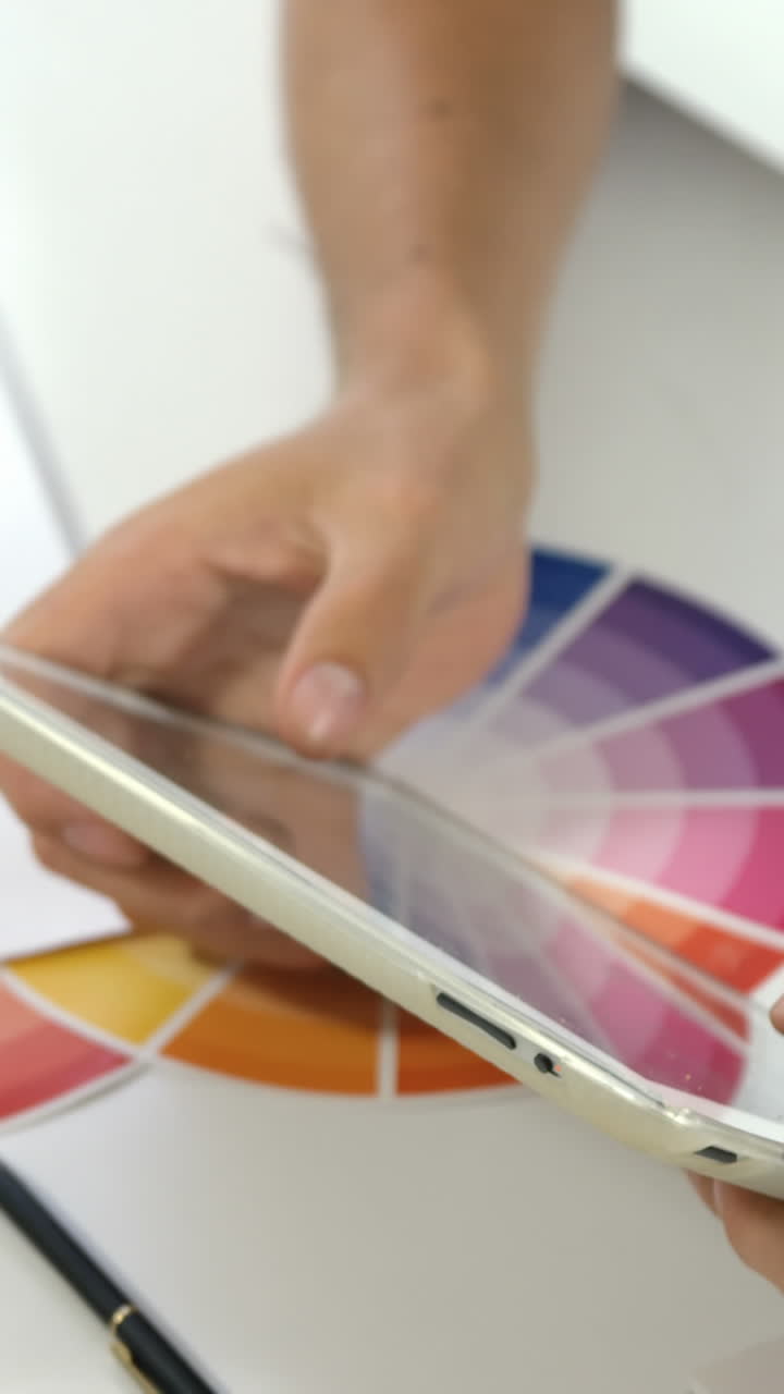 diseñador centrado en el trabajo en la tableta