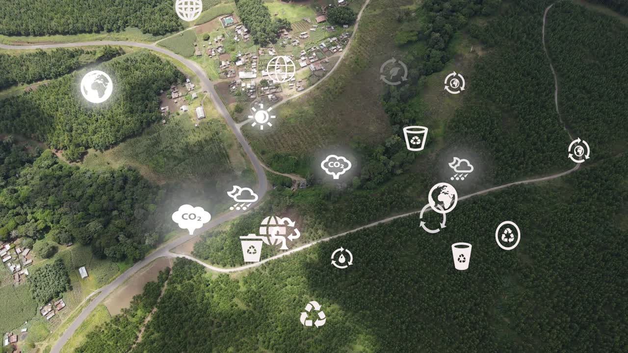 드론 뷰 - 아프리카 숲 - 케냐 와 탄자니아 - 킬리만자로 산의 경사 에 산불 로이토토크 케냐